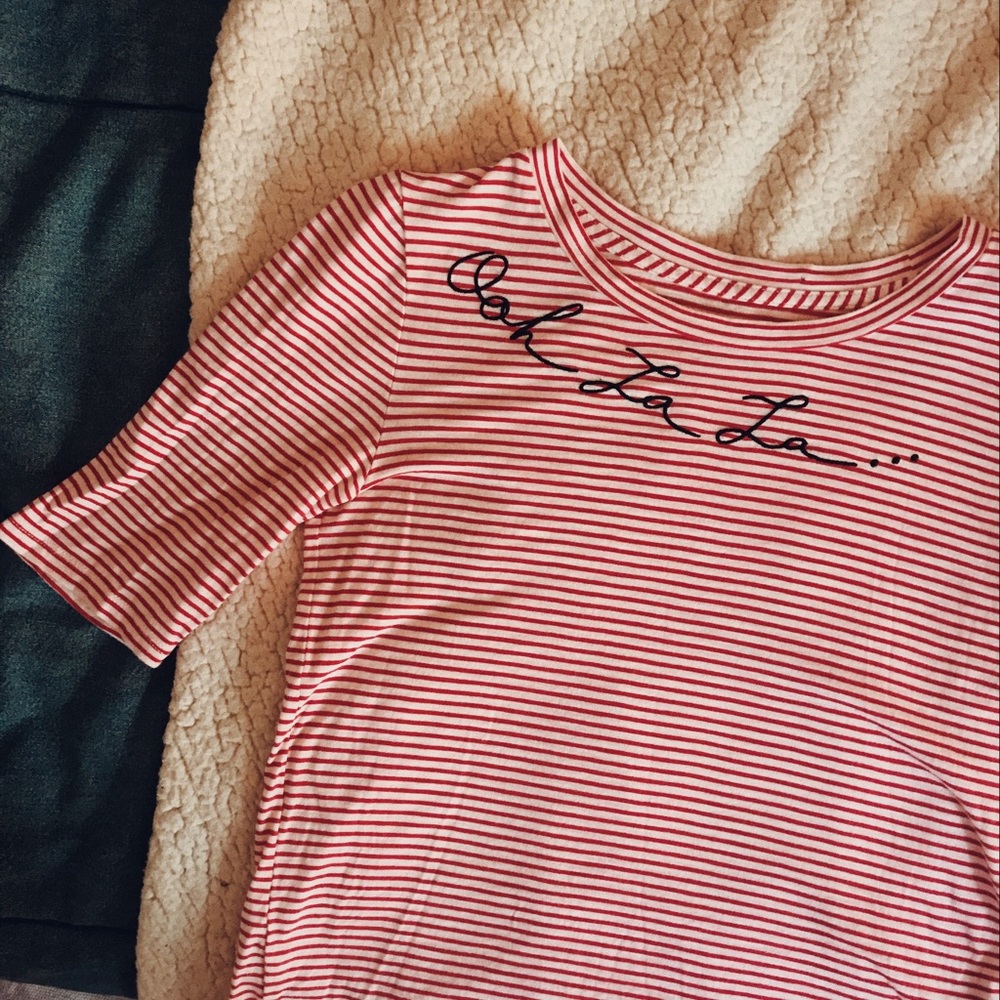 LOFT “ooh la la” striped tee | Size XS